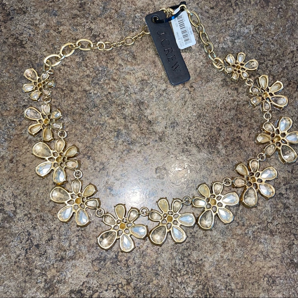 J Crew Crystal Flower Statement Necklace - Picture 8 of 11